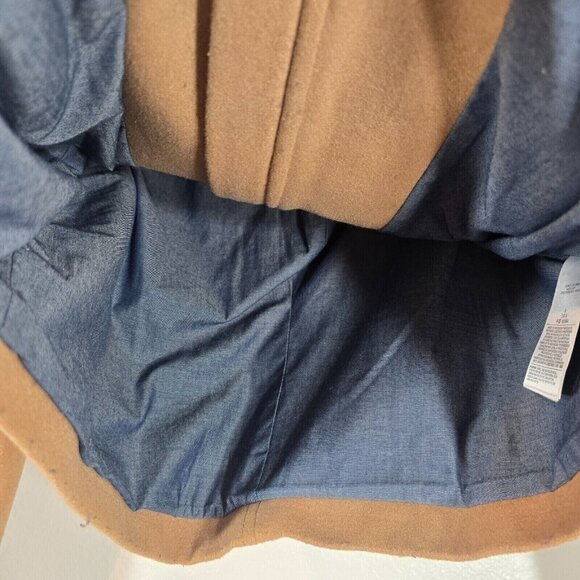 Gap Moto Jacket Quilted Women Medium Wool Blend Zip Brown Pockets Fall - Picture 8 of 11